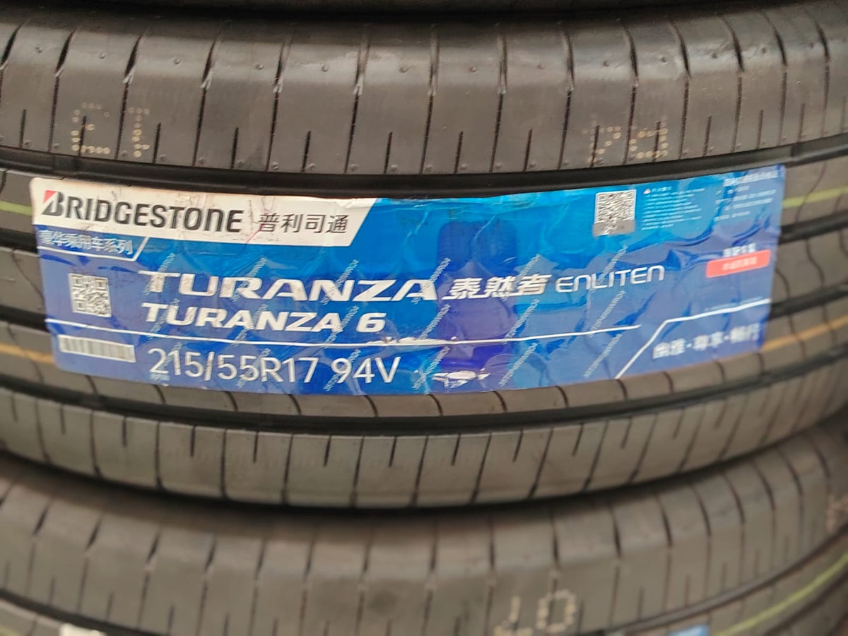 215/55R17 Bridgestone Turanza 6 94V - Brand New